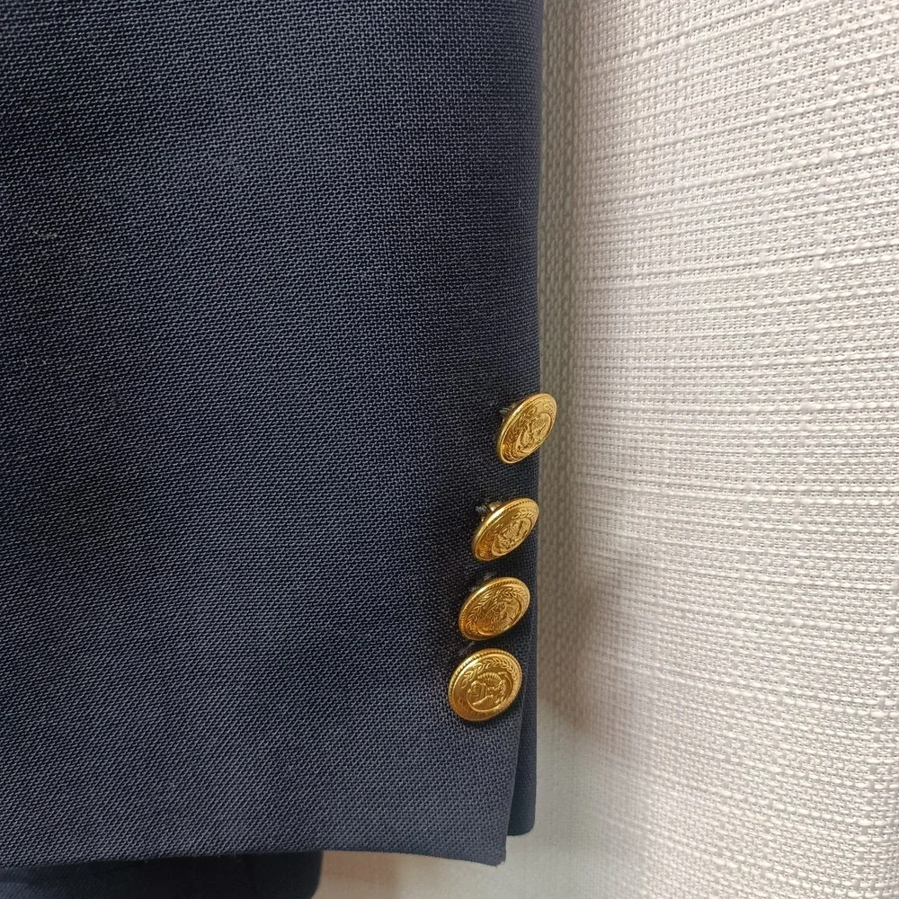 Vtg‎ Talbot Jaimes Navy Blue 2 Gold Button Sport Coat Blazer Mens 42L USA Preppy